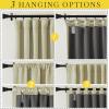 imageNICETOWN 2 Panels Faux Linen 100 Blackout Curtains for Living Room Rod PocketBack TabHook Belt Room Darkening Window Treatment with Liner Thermal Curtains for Bedroom Natural W50 x L96Beige