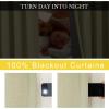 imageNICETOWN 2 Panels Faux Linen 100 Blackout Curtains for Living Room Rod PocketBack TabHook Belt Room Darkening Window Treatment with Liner Thermal Curtains for Bedroom Natural W50 x L96Beige