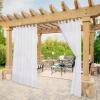 imageNICETOWN 2 Panels Indoor Outdoor Waterproof Patio Curtains Sticky Tab Top Soft Voile Sheer Vertical Indoor Outdoor Drapes Easy Hanging for PorchCabana Ivory W54 x L96White