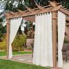imageNICETOWN 2 Panels Indoor Outdoor Waterproof Patio Curtains Sticky Tab Top Soft Voile Sheer Vertical Indoor Outdoor Drapes Easy Hanging for PorchCabana Ivory W54 x L96Beige