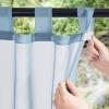 imageNICETOWN 2 Panels Indoor Outdoor Waterproof Patio Curtains Sticky Tab Top Soft Voile Sheer Vertical Indoor Outdoor Drapes Easy Hanging for PorchCabana Ivory W54 x L96Turquoise