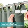 imageNICETOWN 2 Panels Outdoor Curtains for Patio Waterproof 84quot Long Detachable Sticky Tab Top Thermal Insulated Privacy Sun Blocking ampamp UV Protection Drapes for PorchPergola Biscotti Beige W52 x L84Sage Green