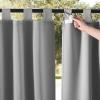 imageNICETOWN 2 Panels Outdoor Curtains for Patio Waterproof 84quot Long Detachable Sticky Tab Top Thermal Insulated Privacy Sun Blocking ampamp UV Protection Drapes for PorchPergola Biscotti Beige W52 x L84Silver Grey