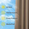 imageNICETOWN 2 Panels Outdoor Curtains for Patio Waterproof 84quot Long Detachable Sticky Tab Top Thermal Insulated Privacy Sun Blocking ampamp UV Protection Drapes for PorchPergola Biscotti Beige W52 x L84Tan