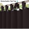 imageNICETOWN 2 Panels Outdoor Curtains for Patio Waterproof 84quot Long Detachable Sticky Tab Top Thermal Insulated Privacy Sun Blocking ampamp UV Protection Drapes for PorchPergola Biscotti Beige W52 x L84Brown