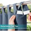 imageNICETOWN 2 Panels Outdoor Curtains for Patio Waterproof 84quot Long Detachable Sticky Tab Top Thermal Insulated Privacy Sun Blocking ampamp UV Protection Drapes for PorchPergola Biscotti Beige W52 x L84Stone Blue