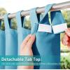 imageNICETOWN 2 Panels Outdoor Curtains for Patio Waterproof 84quot Long Detachable Sticky Tab Top Thermal Insulated Privacy Sun Blocking ampamp UV Protection Drapes for PorchPergola Biscotti Beige W52 x L84Teal Blue