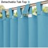 imageNICETOWN 2 Panels Outdoor Curtains for Patio Waterproof 84quot Long Detachable Sticky Tab Top Thermal Insulated Privacy Sun Blocking ampamp UV Protection Drapes for PorchPergola Biscotti Beige W52 x L84Teal Blue