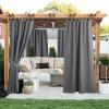 imageNICETOWN 2 Panels Outdoor Curtains for Patio Waterproof 84quot Long Detachable Sticky Tab Top Thermal Insulated Privacy Sun Blocking ampamp UV Protection Drapes for PorchPergola Biscotti Beige W52 x L84Grey