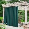 imageNICETOWN 2 Panels Outdoor Curtains for Patio Waterproof 84quot Long Detachable Sticky Tab Top Thermal Insulated Privacy Sun Blocking ampamp UV Protection Drapes for PorchPergola Biscotti Beige W52 x L84Hunter Green