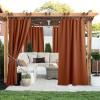 imageNICETOWN 2 Panels Outdoor Curtains for Patio Waterproof 84quot Long Detachable Sticky Tab Top Thermal Insulated Privacy Sun Blocking ampamp UV Protection Drapes for PorchPergola Biscotti Beige W52 x L84Mecca Red