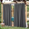 imageNICETOWN 2 Panels Outdoor Curtains for Patio Waterproof 84quot Long Detachable Sticky Tab Top Thermal Insulated Privacy Sun Blocking ampamp UV Protection Drapes for PorchPergola Biscotti Beige W52 x L84Grey