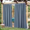 imageNICETOWN 2 Panels Outdoor Curtains for Patio Waterproof 84quot Long Detachable Sticky Tab Top Thermal Insulated Privacy Sun Blocking ampamp UV Protection Drapes for PorchPergola Biscotti Beige W52 x L84Stone Blue