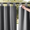 imageNICETOWN 2 Panels Outdoor Curtains for Patio Waterproof 84quot Long Detachable Sticky Tab Top Thermal Insulated Privacy Sun Blocking ampamp UV Protection Drapes for PorchPergola Biscotti Beige W52 x L84Grey