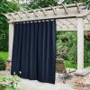 imageNICETOWN 2 Panels Outdoor Curtains for Patio Waterproof 84quot Long Detachable Sticky Tab Top Thermal Insulated Privacy Sun Blocking ampamp UV Protection Drapes for PorchPergola Biscotti Beige W52 x L84Navy Blue
