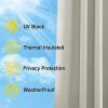 imageNICETOWN 2 Panels Outdoor Curtains for Patio Waterproof 84quot Long Detachable Sticky Tab Top Thermal Insulated Privacy Sun Blocking ampamp UV Protection Drapes for PorchPergola Biscotti Beige W52 x L84Natural