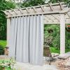imageNICETOWN 2 Panels Outdoor Curtains for Patio Waterproof 84quot Long Detachable Sticky Tab Top Thermal Insulated Privacy Sun Blocking ampamp UV Protection Drapes for PorchPergola Biscotti Beige W52 x L84Greyish White