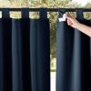 imageNICETOWN 2 Panels Outdoor Curtains for Patio Waterproof 84quot Long Detachable Sticky Tab Top Thermal Insulated Privacy Sun Blocking ampamp UV Protection Drapes for PorchPergola Biscotti Beige W52 x L84Navy Blue