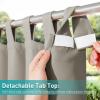 imageNICETOWN 2 Panels Outdoor Curtains for Patio Waterproof 84quot Long Detachable Sticky Tab Top Thermal Insulated Privacy Sun Blocking ampamp UV Protection Drapes for PorchPergola Biscotti Beige W52 x L84Natural