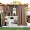imageNICETOWN 2 Panels Outdoor Curtains for Patio Waterproof 84quot Long Detachable Sticky Tab Top Thermal Insulated Privacy Sun Blocking ampamp UV Protection Drapes for PorchPergola Biscotti Beige W52 x L84Tan
