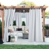 imageNICETOWN 2 Panels Outdoor Curtains for Patio Waterproof 84quot Long Detachable Sticky Tab Top Thermal Insulated Privacy Sun Blocking ampamp UV Protection Drapes for PorchPergola Biscotti Beige W52 x L84Greyish White