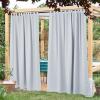 imageNICETOWN 2 Panels Outdoor Curtains for Patio Waterproof 84quot Long Detachable Sticky Tab Top Thermal Insulated Privacy Sun Blocking ampamp UV Protection Drapes for PorchPergola Biscotti Beige W52 x L84Greyish White