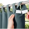imageNICETOWN 2 Panels Outdoor Curtains for Patio Waterproof 84quot Long Detachable Sticky Tab Top Thermal Insulated Privacy Sun Blocking ampamp UV Protection Drapes for PorchPergola Biscotti Beige W52 x L84Greyish Blue