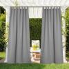 imageNICETOWN 2 Panels Outdoor Curtains for Patio Waterproof 84quot Long Detachable Sticky Tab Top Thermal Insulated Privacy Sun Blocking ampamp UV Protection Drapes for PorchPergola Biscotti Beige W52 x L84Silver Grey