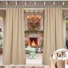 imageNICETOWN 2 Panels Outdoor Curtains for Patio Waterproof 84quot Long Detachable Sticky Tab Top Thermal Insulated Privacy Sun Blocking ampamp UV Protection Drapes for PorchPergola Biscotti Beige W52 x L84Biscotti Beige