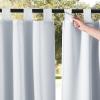 imageNICETOWN 2 Panels Outdoor Curtains for Patio Waterproof 84quot Long Detachable Sticky Tab Top Thermal Insulated Privacy Sun Blocking ampamp UV Protection Drapes for PorchPergola Biscotti Beige W52 x L84Greyish White