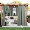 imageNICETOWN 2 Panels Outdoor Curtains for Patio Waterproof 84quot Long Detachable Sticky Tab Top Thermal Insulated Privacy Sun Blocking ampamp UV Protection Drapes for PorchPergola Biscotti Beige W52 x L84Sage Green