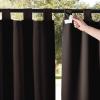 imageNICETOWN 2 Panels Outdoor Curtains for Patio Waterproof 84quot Long Detachable Sticky Tab Top Thermal Insulated Privacy Sun Blocking ampamp UV Protection Drapes for PorchPergola Biscotti Beige W52 x L84Brown
