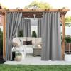 imageNICETOWN 2 Panels Outdoor Curtains for Patio Waterproof 84quot Long Detachable Sticky Tab Top Thermal Insulated Privacy Sun Blocking ampamp UV Protection Drapes for PorchPergola Biscotti Beige W52 x L84Silver Grey