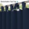 imageNICETOWN 2 Panels Outdoor Curtains for Patio Waterproof 84quot Long Detachable Sticky Tab Top Thermal Insulated Privacy Sun Blocking ampamp UV Protection Drapes for PorchPergola Biscotti Beige W52 x L84Navy Blue