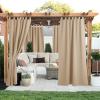 imageNICETOWN 2 Panels Outdoor Curtains for Patio Waterproof 84quot Long Detachable Sticky Tab Top Thermal Insulated Privacy Sun Blocking ampamp UV Protection Drapes for PorchPergola Biscotti Beige W52 x L84Biscotti Beige