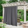 imageNICETOWN 2 Panels Outdoor Curtains for Patio Waterproof 84quot Long Detachable Sticky Tab Top Thermal Insulated Privacy Sun Blocking ampamp UV Protection Drapes for PorchPergola Biscotti Beige W52 x L84Grey