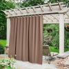 imageNICETOWN 2 Panels Outdoor Curtains for Patio Waterproof 84quot Long Detachable Sticky Tab Top Thermal Insulated Privacy Sun Blocking ampamp UV Protection Drapes for PorchPergola Biscotti Beige W52 x L84Tan