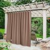 imageNICETOWN 2 Panels Outdoor Curtains for Patio Waterproof 84quot Long Detachable Sticky Tab Top Thermal Insulated Privacy Sun Blocking ampamp UV Protection Drapes for PorchPergola Biscotti Beige W52 x L84Tan