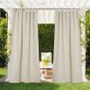 imageNICETOWN 2 Panels Outdoor Curtains for Patio Waterproof 84quot Long Detachable Sticky Tab Top Thermal Insulated Privacy Sun Blocking ampamp UV Protection Drapes for PorchPergola Biscotti Beige W52 x L84Beige