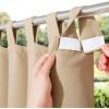 imageNICETOWN 2 Panels Outdoor Curtains for Patio Waterproof 84quot Long Detachable Sticky Tab Top Thermal Insulated Privacy Sun Blocking ampamp UV Protection Drapes for PorchPergola Biscotti Beige W52 x L84Biscotti Beige