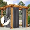 imageNICETOWN 2 Panels Outdoor Curtains for Patio Waterproof Top ampamp Bottom Fixed Waterproof Outdoor Drapes with Free Rope Privacy Sun Blocking Shades for Gazebo Pergolas Biscotti Beige W52 x L84Grey