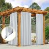 imageNICETOWN 2 Panels Outdoor Curtains for Patio Waterproof Top ampamp Bottom Fixed Waterproof Outdoor Drapes with Free Rope Privacy Sun Blocking Shades for Gazebo Pergolas Biscotti Beige W52 x L84Greyish White