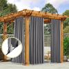 imageNICETOWN 2 Panels Outdoor Curtains for Patio Waterproof Top ampamp Bottom Fixed Waterproof Outdoor Drapes with Free Rope Privacy Sun Blocking Shades for Gazebo Pergolas Biscotti Beige W52 x L84Grey