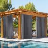 imageNICETOWN 2 Panels Outdoor Curtains for Patio Waterproof Top ampamp Bottom Fixed Waterproof Outdoor Drapes with Free Rope Privacy Sun Blocking Shades for Gazebo Pergolas Biscotti Beige W52 x L84Grey
