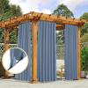 imageNICETOWN 2 Panels Outdoor Curtains for Patio Waterproof Top ampamp Bottom Fixed Waterproof Outdoor Drapes with Free Rope Privacy Sun Blocking Shades for Gazebo Pergolas Biscotti Beige W52 x L84Stone Blue