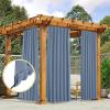 imageNICETOWN 2 Panels Outdoor Curtains for Patio Waterproof Top ampamp Bottom Fixed Waterproof Outdoor Drapes with Free Rope Privacy Sun Blocking Shades for Gazebo Pergolas Biscotti Beige W52 x L84Stone Blue