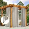 imageNICETOWN 2 Panels Outdoor Curtains for Patio Waterproof Top ampamp Bottom Fixed Waterproof Outdoor Drapes with Free Rope Privacy Sun Blocking Shades for Gazebo Pergolas Biscotti Beige W52 x L84Natural