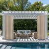 imageNICETOWN 2 Panels Outdoor Curtains for Patio Waterproof Top ampamp Bottom Fixed Waterproof Outdoor Drapes with Free Rope Privacy Sun Blocking Shades for Gazebo Pergolas Biscotti Beige W52 x L84Biscotti Beige