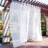 imageNICETOWN 2 Panels White Sheer Outdoor Curtains for Patio Waterproof Rod Pocket Indoor Outdoor Sheer Airy Voile Window Treatments for PorchPergolaLiving Room W54 x L84White
