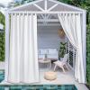 imageNICETOWN 2 Panels110quot Wide Patio Curtains Outdoor Waterproof 84 inch Long Tab Top Thermal Insulated Water Resistant Outdoor Drapes Keep Privacy for PergolaArbor TaupeWhite